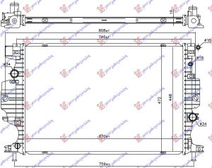 HLADNJAK MOTORA 1.5/2.0 EcoBoost BENZIN / 2.0 TDCI DIZEL (AUTO) (670x448x16)