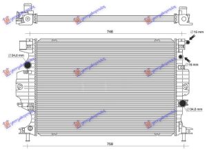 HLADNJAK MOTORA 1.5/2.0 EcoBoost BENZIN / 2.0 TDCI DIZEL (AUTO) (670x448x16) (KOYO)