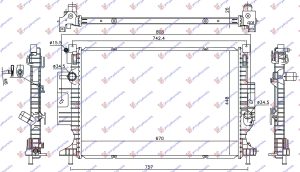 HLADNJAK MOTORA 1.5 EcoBoost BENZIN / 2.0 TDCi (670x448x26) 15- (VALEO)