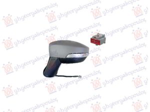 DOOR MIRROR ELECTRICAL HEATED FOLDABLE PRIMED (W/SIDE LAMP) (12PIN) (ASPHERICAL GLASS)