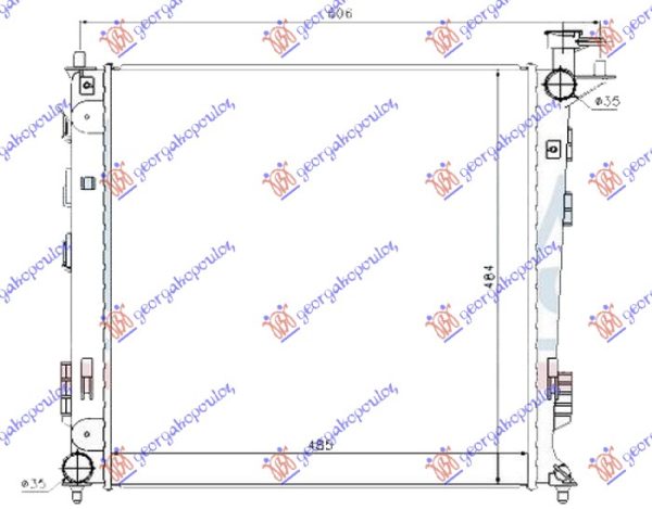 HLADNJAK MOTORA 1.7/2.0 CRDi DIZEL (MAN) (485x485x16) (KOREJA)