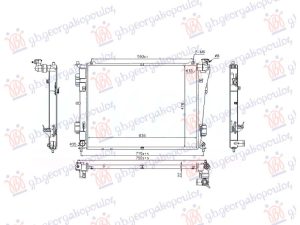 RADIATOR 2.0-2.4 MANUAL PETROL (635x480x16) (NISSENS)