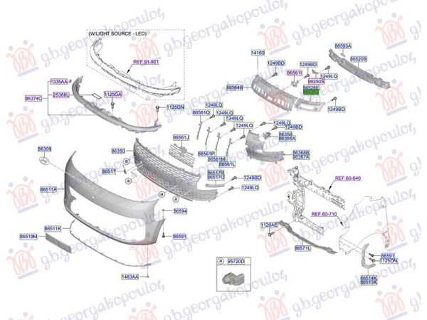 FRONT BUMPER SIDE BRACKET UPPER PLASTIC (O)