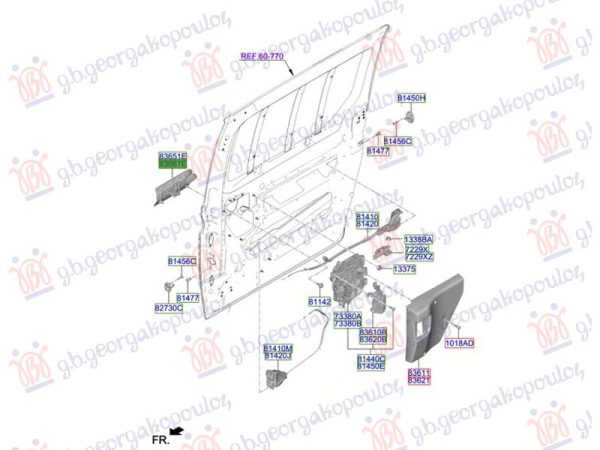 REAR SLIDING DOOR HANDLE OUTER (O)