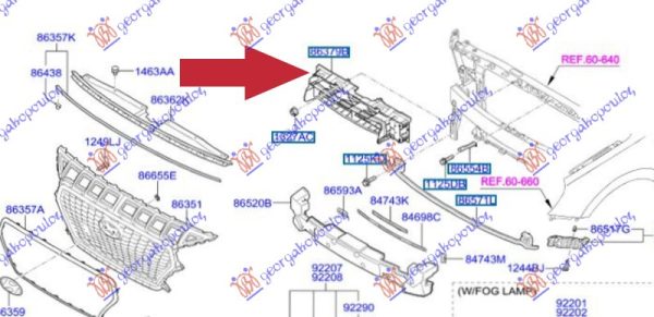 GRILLE BRACKET (AIRDUCT) (O)