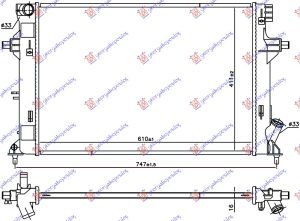 HLADNJAK MOTORA 1.4/1.6 Mpi BENZIN (MAN) (610x411x16) (KOYO)