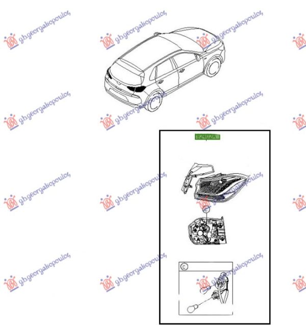 TAIL LAMP OUTER (O)