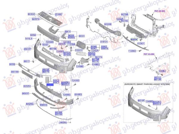 FRONT BUMPER GRILLE LOWER (O)