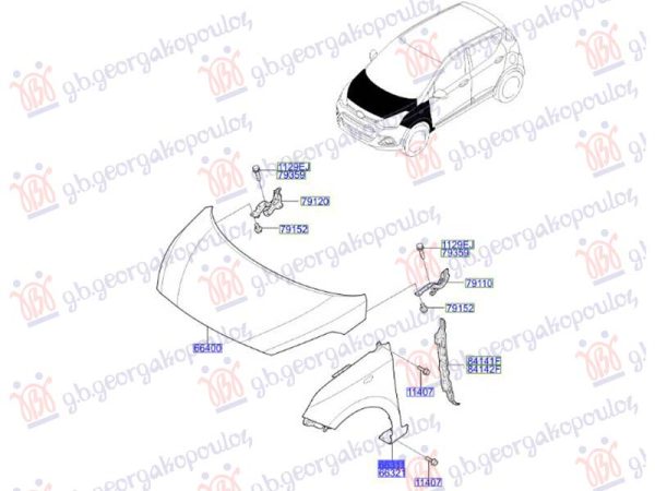 FRONT FENDER (W/O SIDE LAMP HOLE) (O)