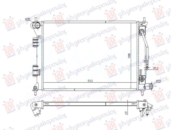 RADIATOR 1.6-1.8-2.0 PETROL AUTOMATIC (550x390x16) (NRF)