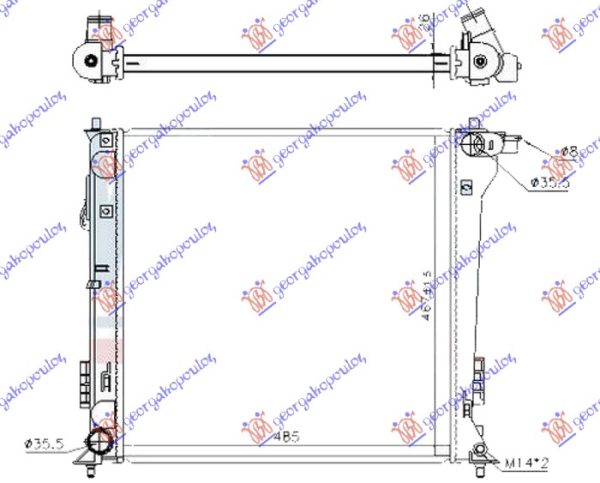 RADIATOR 1.6 GDi TURBO PETROL AUTOMATIC (490x470x26) (KOYO)