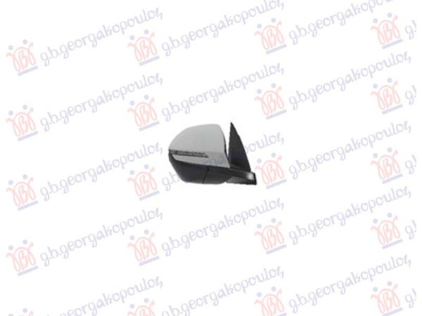 DOOR MIRROR ELECTRICAL FOLDABLE PRIMED (W/SIDE LAMP & BLIS) (10Pin) (CONVEX GLASS)