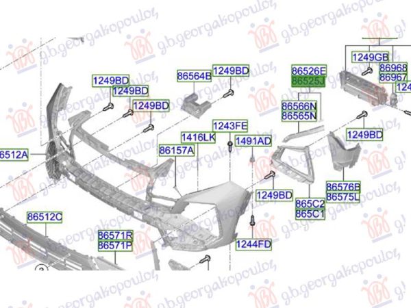 FRONT BUMPER BRACKET UPPER PLASTIC (O)