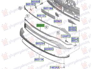 FRONT BUMPER MOULDING MIDDLE 2024- (O)