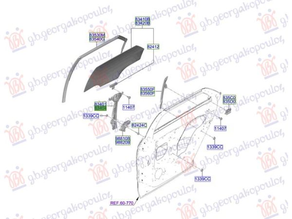 REAR WINDOW REGULATOR ELECTRICAL (W/O MOTOR) (O)