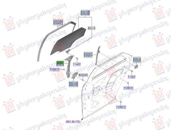 REAR WINDOW REGULATOR ELECTRICAL (W/O MOTOR) (O)