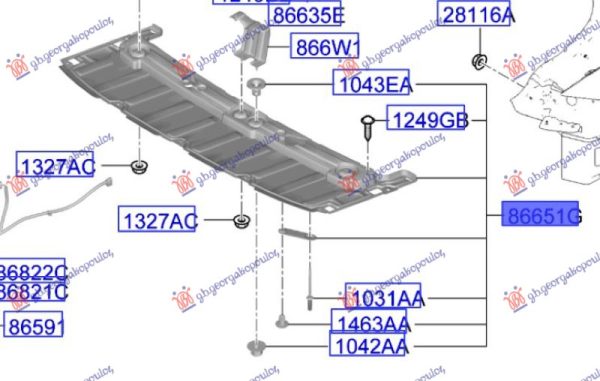 UNDER BUMPER PLASTIC COVER REAR (O)
