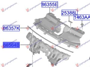 FRONT BUMPER PLASTIC REINFORCEMENT (O)