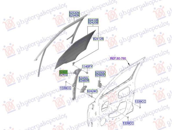 FRONT WINDOW REGULATOR ELECTRICAL (W/O MOTOR) (O)