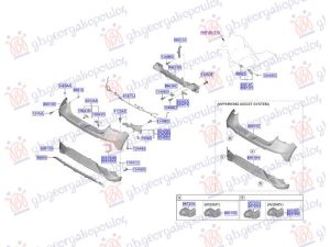REAR BUMPER UPPER END (W/1 PDC) (O)