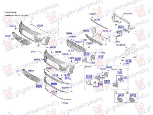 FRONT BUMPER MOULDING LOWER (GRILLE FRAME) (O)