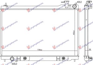 RADIATOR 3.5 PETROL AUTOMATIC (450x727x25) (NRF)