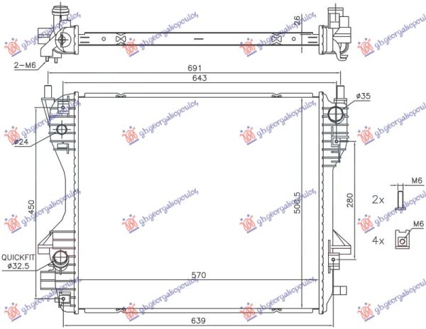 RADIATOR 2.7 DIESEL AUTOMATIC (570x501)