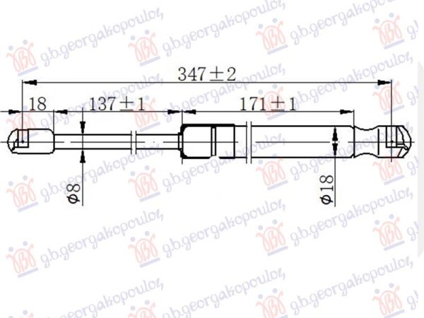 AMORTIZER GEPEK VRATA (345L-375N)