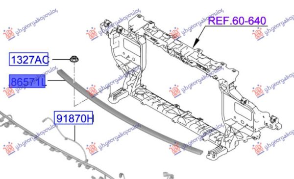 FRONT BUMPER REINFORCEMENT LOWER (O)