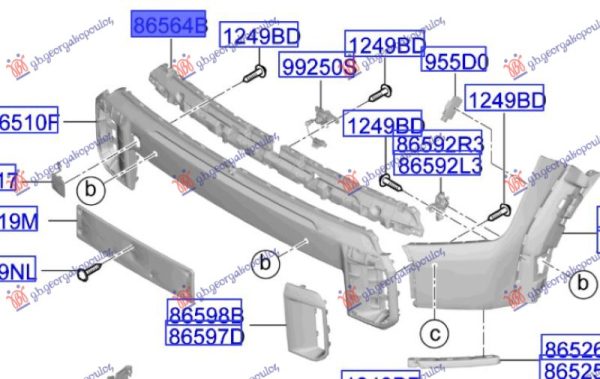 FRONT BUMPER ABSORBER LOWER (O)