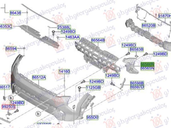 FRONT BUMPER BRACKET (O)
