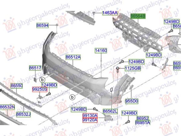 FRONT BUMPER REINFORCEMENT UPPER (O)