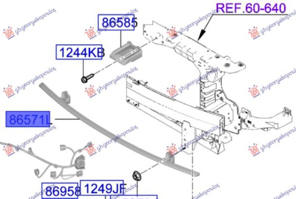 FRONT BUMPER REINFORCEMENT LOWER (O)