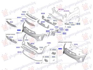 FRONT BUMPER UPPER (W/4 PDC) (O)