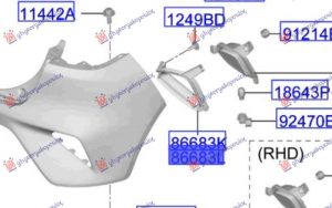 REAR FOG LAMP FRAME (O)