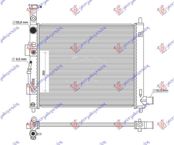 HLADNJAK MOTORA 1.0/1.2 BENZIN (MAN/AUTO) (410x410) (KOYO)
