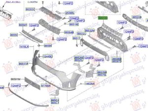 FRONT BUMPER GRILLE MOULDING PRIMED (O)