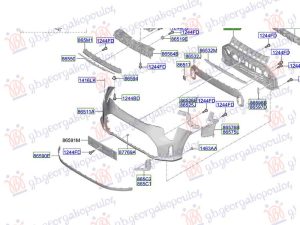 FRONT BUMPER GRILLE MOULDING PRIMED (O)