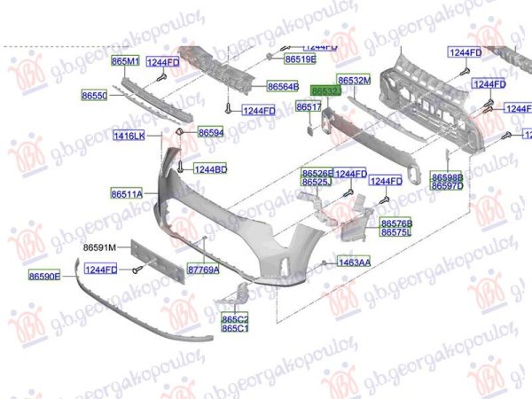 FRONT BUMPER GRILLE MOULDING LOWER