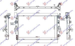 HLADNJAK MOTORA 1.6 (109/111 CDI) (+AC) (690x418x26) (NOSACI NA SREDINI)