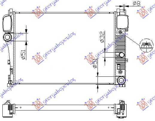 RADIATOR PETROL/DIESEL AUTOMATIC (640x440x36) (NISSENS)