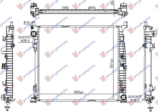 RADIATOR FOR ALL MODELS (595x551x16) (KOYO)