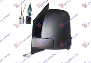 RETROVIZOR KRATKI ELEKTRICNI SA GREJACEM (MIGAVAC) (5+2 PIN) (KONVEKSNO STAKLO) LEVO