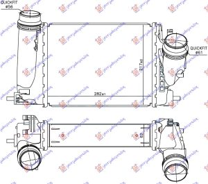 HLADNJAK INTERKULERA 1.6 DCi (282x218x64)