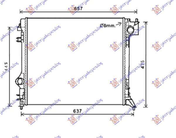 RADIATOR 2.0 PETROL MANUAL/AUTOMATIC -1.5dCi DIESEL MANUAL (540x465) (KOYO)