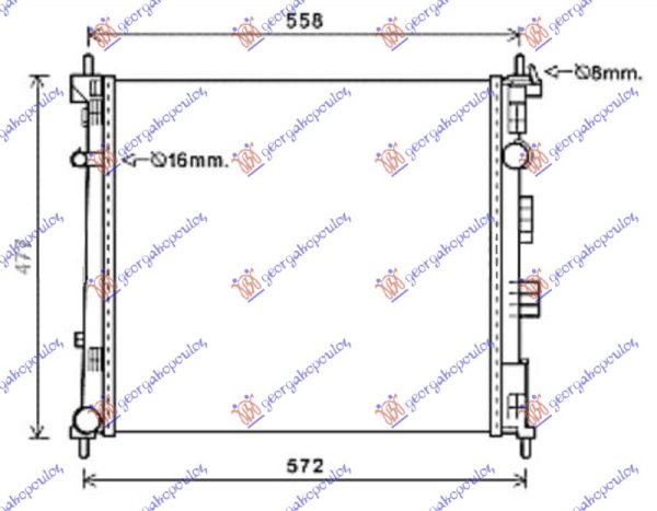 HLADNJAK MOTORA 1.5 DCi DIZEL 2013- (490x460x27)