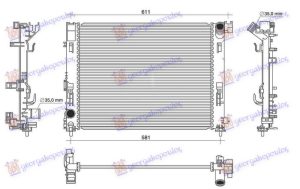 HLADNJAK MOTORA 0.9 IG-T BENZIN / 1.5 dCi DIZEL (510x395x12) (KOYO)