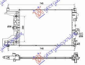 HLADNJAK MOTORA 1.6 BENZIN (AUTO) (-AC) (58x39x16)