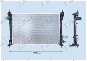 HLADNJAK MOTORA 1.4i 16V / 1.3 JTD (620x388x16)