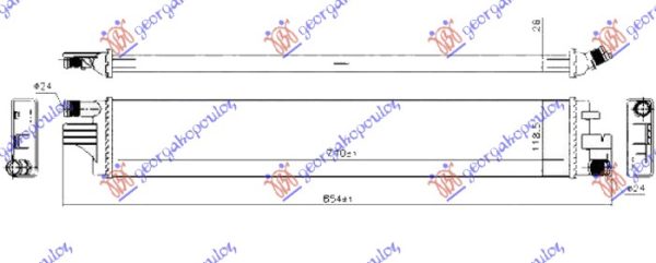 HLADNJAK MOTORA DODATNI 2.3 CDTi DIZEL (710x120x26) (NRF)
